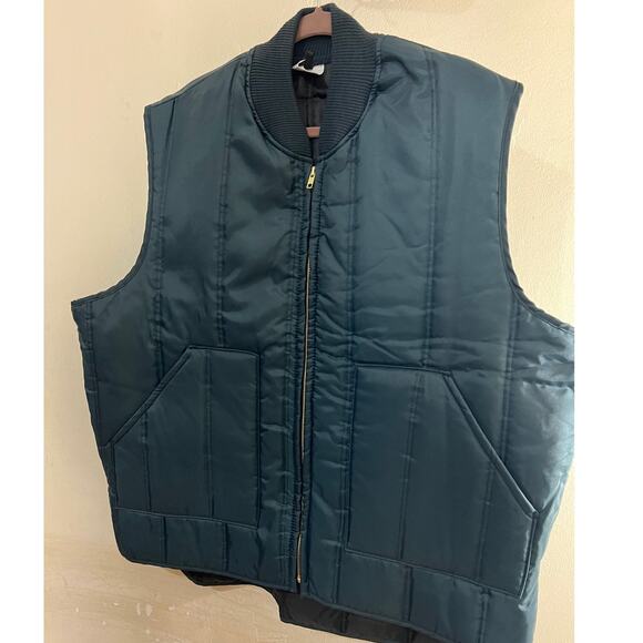 SNAP N WEAR USA Men’s Vest Quilted Insulated Puffer Work Navy Blue Size 2XL NWT - Picture 1 of 5